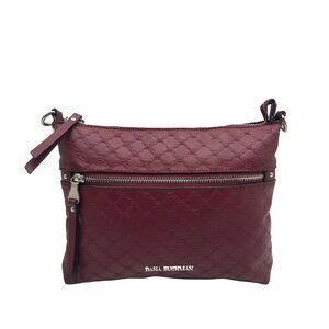 Dana Buchman Burgundy  Quilted Faux Leather Crossbody Handbag
